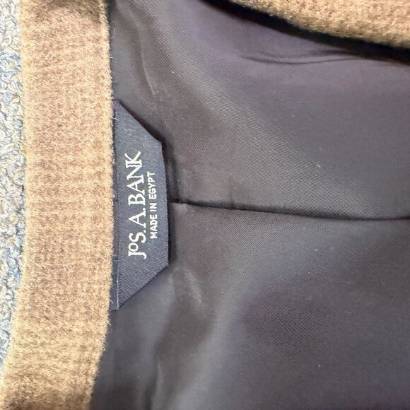 Jos.A.Bank Mens Tan Camelhair Plaid 2-Button Blazer Jacket Classic Fit Size 46R - Picture 7 of 10